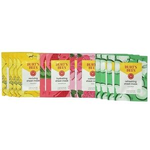 12 Burt’s Bees 1 ct. Sheet Face Masks, Balance Skin’s pH For Soft, Hydrated Skin